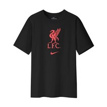 나이키 FC 리버풀 크레스트 반팔티 블랙 남자 스포츠 티셔츠 DM3482-010