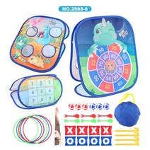 1set Sandbag 던지기 보드 게임 완구 성인을위한 어린이 야외 테마 파티 카니발 도매, 01 Blue