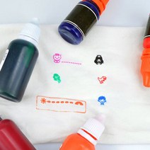 집 의류 옷 스탬프 도장 주문제작 유치원 캐릭터 분실방지 이름표 마스크 손수건, 의류용잉크10ml