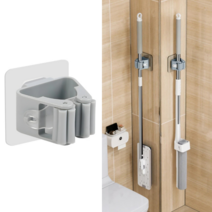 아이포켓 다용도 대걸레걸이 청소도구 접착식 매직후크, 민트, 1개