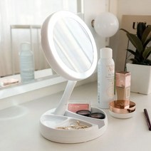 확대가 가능한 LED 폴딩 수납거울 탁상거울, LED 폴딩 수납거울 본품