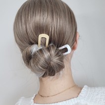 메탈두꺼운 U자형 올림머리핀 헤어핀 비녀 머리핀 2종세트
