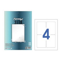 (ycons)폼텍 방수라벨지 PP3118 4칸 10매x2개, 쿠팡 본상품선택