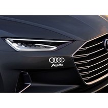 필기체 아우디 로고 기본 체인지 차량용스티커, 그레이