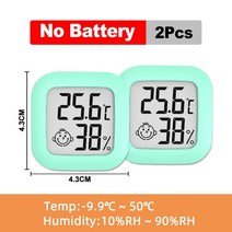 mini lcd 디지털 온도계 습도계 실내 방 전자 온도 습도 측정기 센서 게이지 weather station for home, 2 개 유형 a 녹색