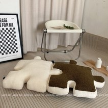퍼즐 베개 쿠션 단색 붙박이의자쿠션 등방석 모찌 인테리어 의자 등받이 허리 거실, 화이트 + 피클 그린