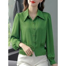 쉬폰 셔츠 블라우스 긴 소매 탑