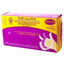 탑글러브 의료용 라텍스장갑 L 100pcs LATEXGLOVE 수술장갑 수술용장갑, 단품