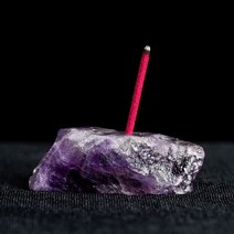 연꽃 불교초 향 촛대 캔들 절 천연 석영 스톤 홀더 치유 마노 퍼플 핑크 화이트 크리스탈 베이스 아로마 테라피 보석 장식 1 개, Purple crystal