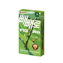 롯데웰푸드 녹차 빼빼로 아이간식 탕비실간식 캠핑 37g, 7개