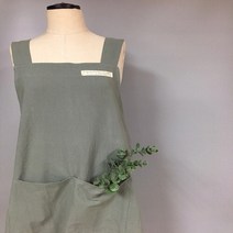 주네 X자형 기본 앞치마, 카키, 1개