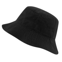 The Hat Depot 100% 면 긴 챙 깊은 테니스 패커블 여름 패션 버켓 모자 블랙. Large-X-Large