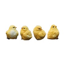 가드닝 인테리어 오브제 4x 귀여운 수지 노란색 작은 아기 병아리 에뮬레이션 노란색