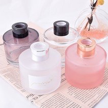 [캔들이케아] 120ml 심플 원형 디퓨저용기(캡포함), 투명용기/블랙캡