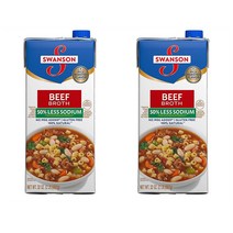 Swanson 스완슨 50％ 저염 비프 브로스 스톡 907g 2개 Less Sodium Beef Broth