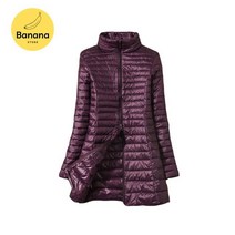 여성 코트 여자[Banana Store] UNIQLO 스타일 울트라 라이트 롱 다운 코트 여성용 퍼프 자켓 S-4XL