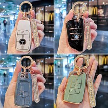 튜모 벤츠 BMW 아우디 폭스바겐 랜드로버 재규어 캐딜락 테슬라 미니 자동차 스마트 키케이스 TPU 골드라인 키커버 전화번호 키링, JL-01, 골드오링-올리브그린
