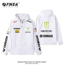 야마하 라이딩 자켓 바람막이 오토바이 바이크 방풍 남성 몬스터 고스트 클로 승마 레이싱 슈트, 하얀색, 180xl 플리스