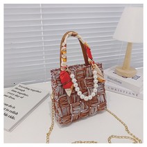 뜨개가방 만들기 망스티치 코바늘 가방뜨기 키트 DIY 버킷백 토트백, B.스퀘어 버킷백, 브라운&블루