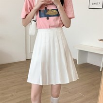 아이유 그레이 짧은 김지은 도해이 술도녀 이선빈 옷 플리츠 주름 치마 금수저 연우 회색 전소미 하입보이, XS, 화이트-레귤러 스커트 길이-집업