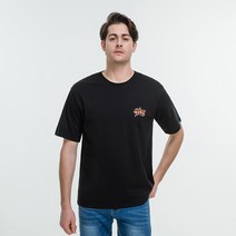 클로니아 STAR 자수 패치 라운드 면 반팔 티셔츠 ES7T01