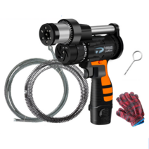 전기 배관청소기계 보일러 하수구 화장실 세면대 막힘, 16.8v 드릴 관통 라인 4.5m 세트