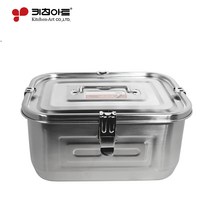 키친아트 고급형 올스텐 밀폐용기 사각 김치통 5L 스텐잠금장치 스텐커버, 4.8L, 1개