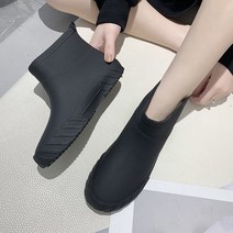 레인부츠 일본식 트렌드코디 레인슈즈여성 간략한 미끄럼방지 숏부츠 장보기 보온 부츠 스크럽 주방신발
