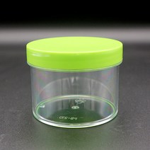 메가플라스틱 메가 크림용기 소분통 슬라임용기모음전, 1개, 19. 투명용기+그린캡 스크류크림용기 210ml