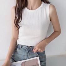 가디건 자켓안에 입기좋은 슬리브리스 니트나시 / 꾸안꾸 날씬한 패션 일상