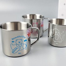 손잡이 스테인레스 양치 어린이집 물컵 랜덤발송 [등산 스텐 스댕 스텐리스 스테인리스 유치원 화장실 욕실 사무실 양치컵]