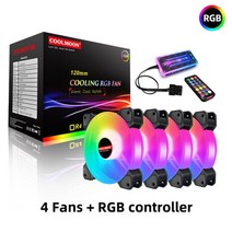 컴퓨터 케이스 120mm 팬 rgb 6pin 컬러풀 램프 라디에이터 쿨러 mute pc, 협동사, 4 IN 1