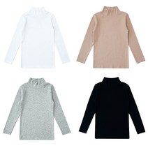 [비투디엠] 가을 겨울 면 스판 아동 반목폴라 티셔츠 긴팔티 폴라티 하프넥 남아 여아 주니어 키즈