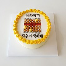 케이크어위시 계란한판 포토 레터링케이크 주문제작 친구 언니 오빠 동생 생일 택배로받는 축하 선물 수제 맞춤 케익전국 서울 부산 배송, 초코맛 미니, 옐로우, 주문일기준 2일후 수령(예 일요일 주문-화요일 수령)