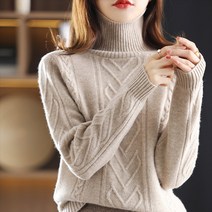 양털니트 중량 두꺼운 목폴라 100 순 울셔츠 여성 풀오버 후드 아가일무늬 스웨터박스 겨울 가을 2596287986
