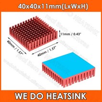 커스텀수냉 pc 쿨러 게이밍 우리는 열 패드를 가진 방열판 40x40x11mm 검정 양극 처리 알루미늄 라디에이터, 04 Red_01 1pcs