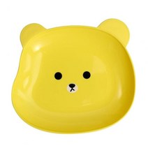 판고데기 긴머리용 헤어 매직기 고대기 귀여운 곰 패턴 간식 접시 라운드 가장자리 서빙 다목적 플라스틱 과일 주방 식기, [04] YELLOW