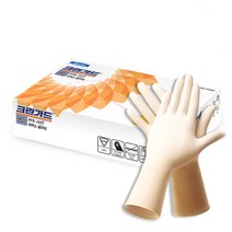 [크린가드] G10 Soft 식품용 라텍스 장갑 100매 중형 M 일회용 44501, 중(M), 1개