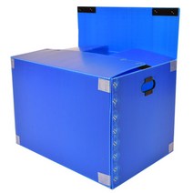 뉴프라테크 이사박스 6호(고급벨크로형)-5개묶음 [필라멘트 벨크로테이프 부착 박스] 포장 택배 수납 플라스틱, 파랑, 5개