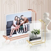 리브리움 탁상액자 가족사진 결혼 투명아크릴 틀 제작, van3009 골드 중