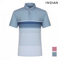 [INDIAN] 스트라이프 배색 반팔 카라 티셔츠_MITASVM2401