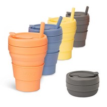 475ml 대용량 휴대가 편리한 포켓 접이식 실리콘 텀블러, 블루-MLFI02