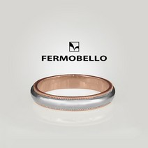 14K 밀그레인 커플링 반지 4mm ROSEGOLD+WHITE 1개