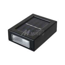 MIERU 태양광 2 led 벽등 엣지 태양열 벽부 등 솔라 정원, 화이트