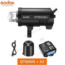 카메라플래쉬 사진 촬영 조명 카메라 후레쉬 Godox QT400III QT600III QT1200III GN65 18000s 고속 동기화 스튜디오 플래시 스트로브 라이트 24G, QT600III add X2T+for Sony