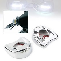 할리데이비슨 용품 부품 악세사리 chrome abs 오토바이 페어링 마운트 사이드 미러 커버 쉘 with white led light for harley electra