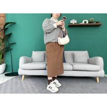 A라인 핀턱 밴딩 트임 스커트