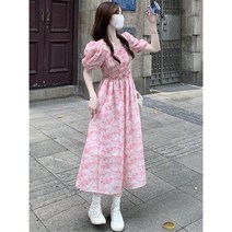 여름 핑크 롱 원피스 쉬폰 면 아나운서 데일리 휴양지 키작녀 수지 송혜교