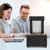 실내분수 미니 가정용 분수대 USB 물 분수 데스크탑 흐르는 폭포 Led 조명 사무실 장식 탁상 공예 실내 홈, 한개옵션0