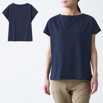 무인양품 MUJI 여성 슬러브 저지 프렌치 슬리브 티셔츠 2장 세트 BBA15A1S